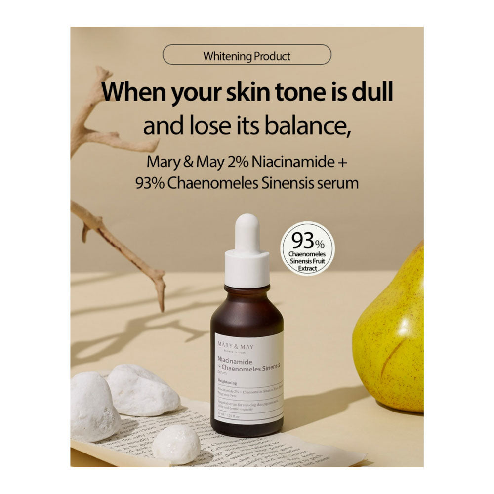 MARY & MAY Niacinamide + Chaenomeles Sinensis Serum - Peaches&Creme Shop Korean Skincare Malta