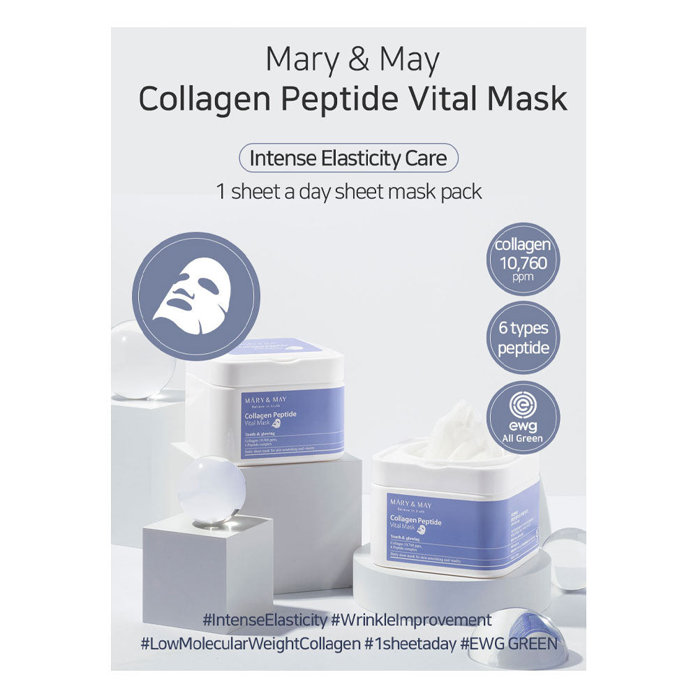 MARY & MAY Collagen Peptide Vital Mask - Peaches&Creme Peaches&Creme Shop Korean Skincare Malta