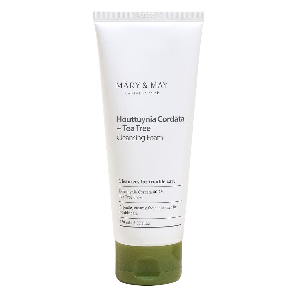 MARY & MAY Houttuynia Cordata + Tea Tree Cleansing Foam - Peaches&Creme Shop Korean Skincare Malta