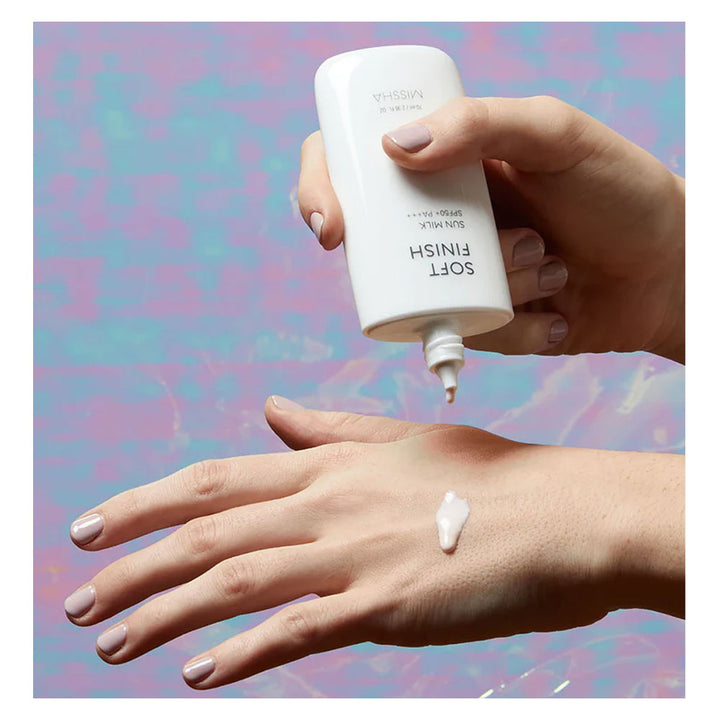 MISSHA All Around Safe Block Soft Finish Sun Milk SPF50+ PA+++ - Peaches&Creme Shop Korean Skincare Malta