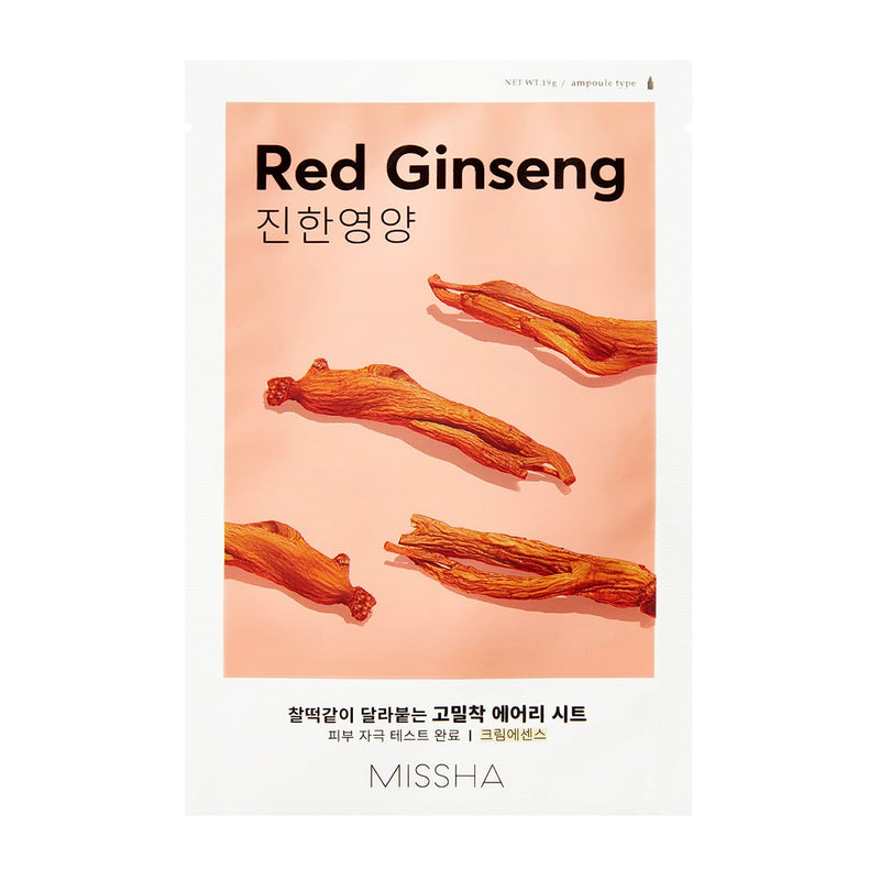Missha Airy Fit Sheet Mask RED GINSENG - Peaches&Crème K-Beauty and Skincare