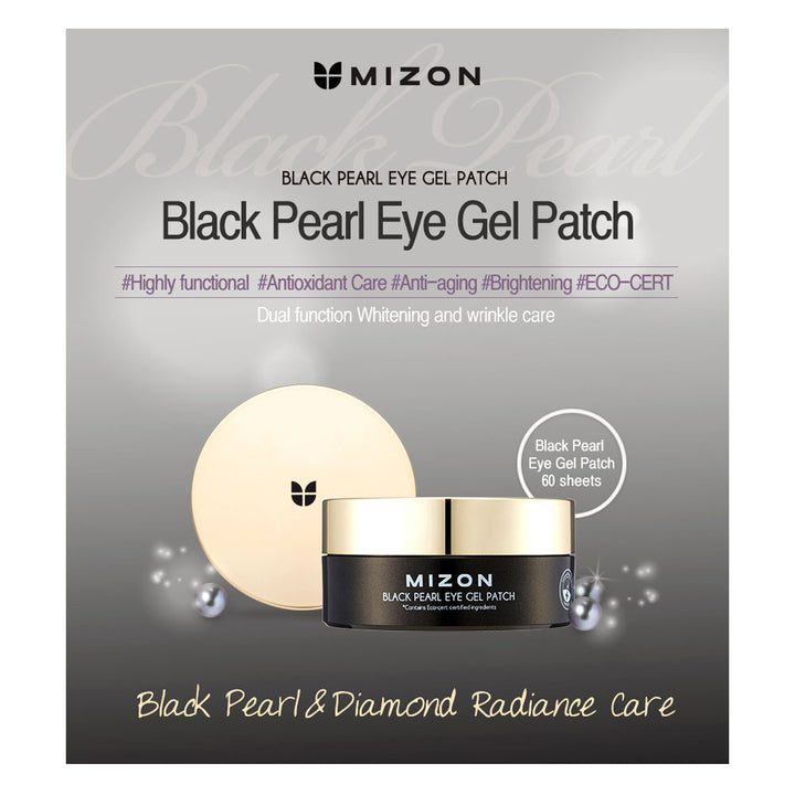 MIZON Black Pearl Gel Eye Patch - Peaches&Creme Shop Korean Skincare Malta