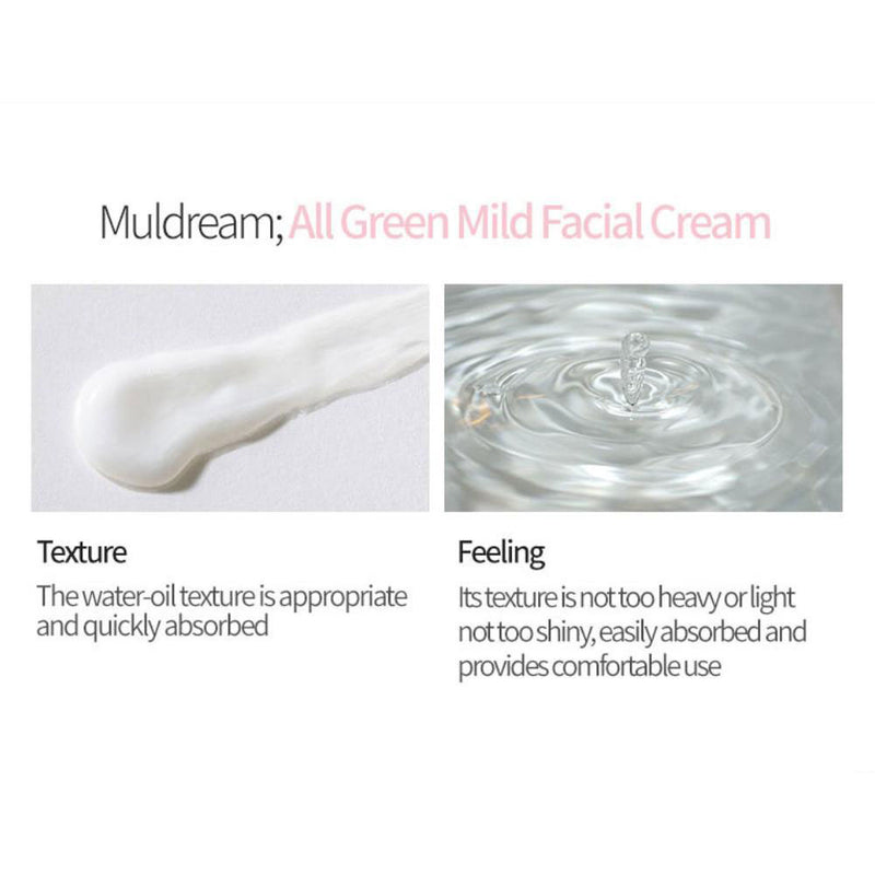 MULDREAM All Green Mild Facial Cream - Peaches&Creme Shop Korean Skincare Malta