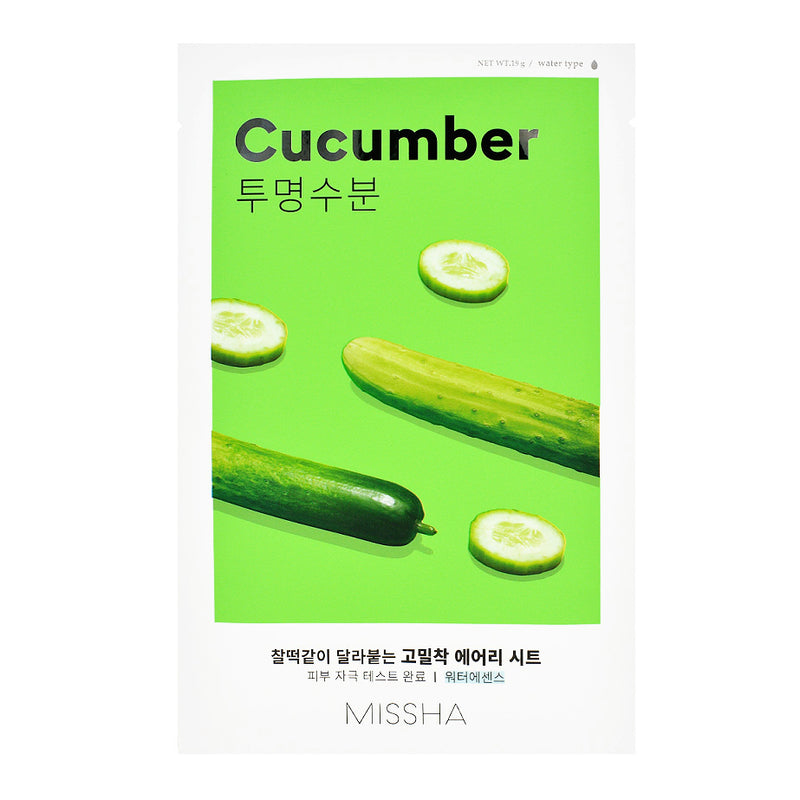 Missha Airy Fit Sheet Mask CUCUMBER - Peaches&Crème K-Beauty and Skincare