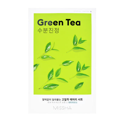 Missha Airy Fit Sheet Mask GREEN TEA - Peaches&Crème K-Beauty and Skincare
