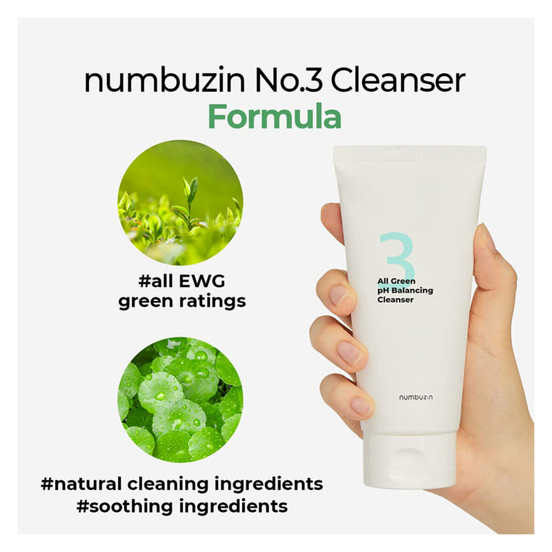 Numbuzin No.3 All Green pH Balancing Cleanser - Peaches&Creme Shop Korean Skincare Malta