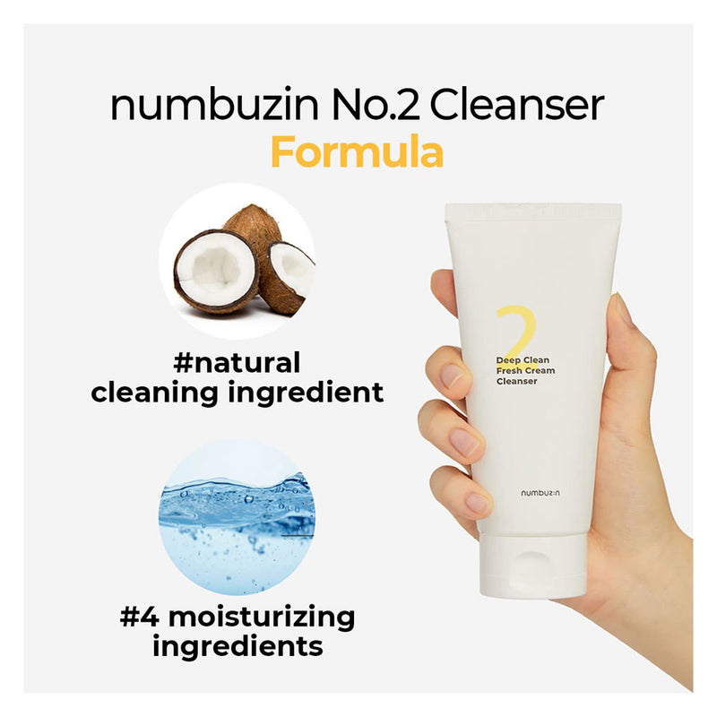 NUMBUZIN No.2 Deep Clean Fresh Cream Cleanser - Peaches&Creme Shop Korean Skincare Malta