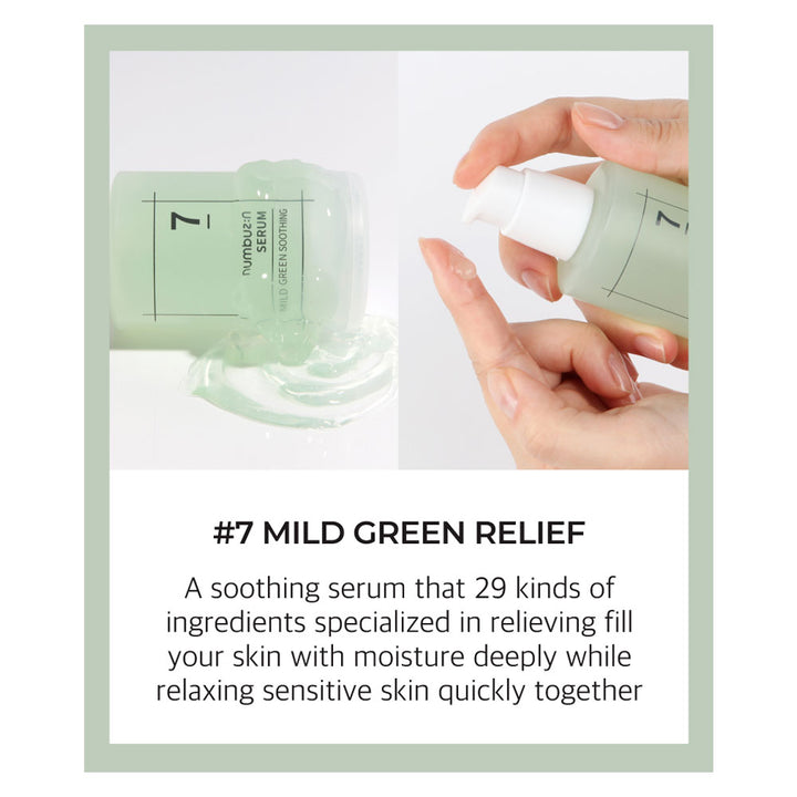 NUMBUZIN No.7 Mild Green Soothing Serum- Peaches&Creme Shop Korean Skincare Malta 