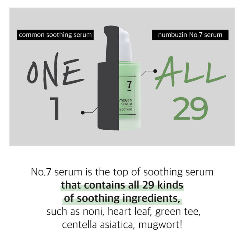 NUMBUZIN No.7 Mild Green Soothing Serum- Peaches&Creme Shop Korean Skincare Malta 