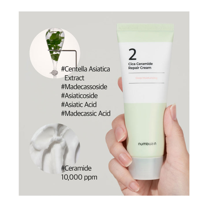 NUMBUZIN No.2 Cica Ceramide Repair Cream - Peaches&Creme Shop Korean Skincare Malta