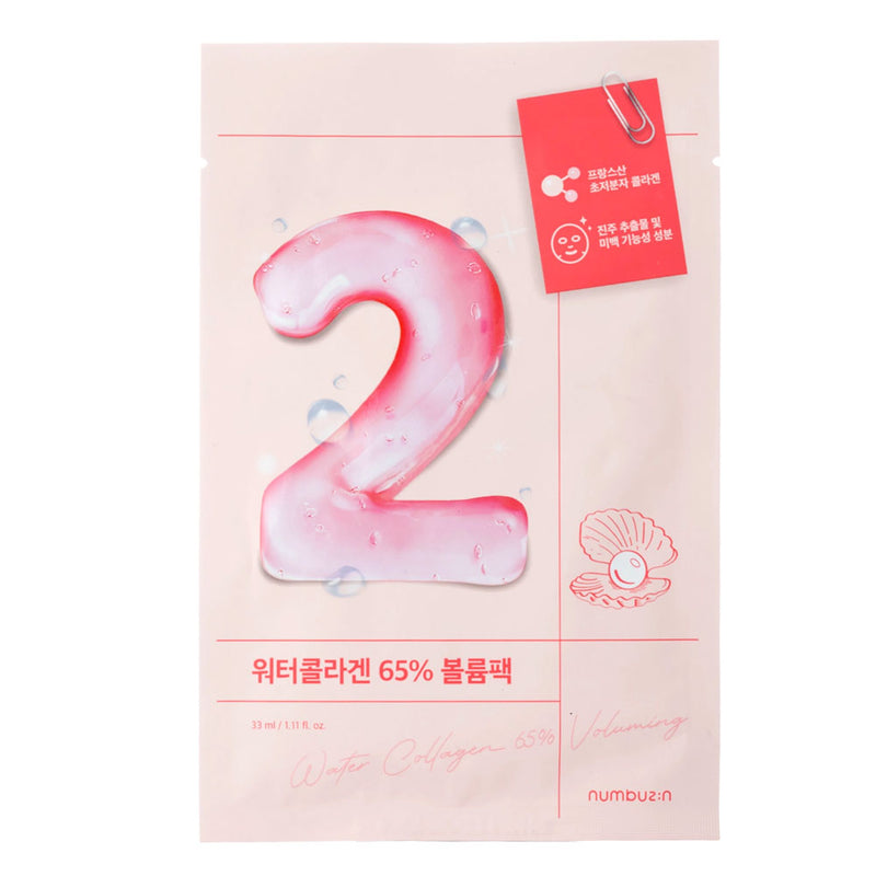 NUMBUZIN No.2 Water Collagen 65% Voluming Sheet Mask - Peaches&Creme Shop Korean Skincare Malta