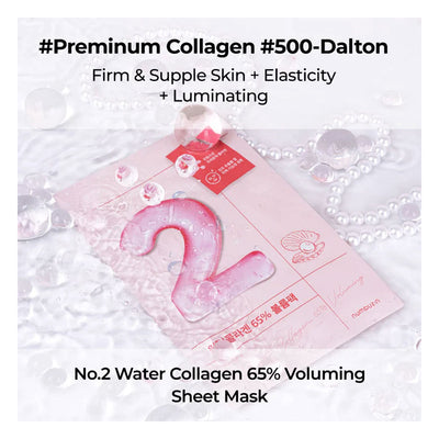 NUMBUZIN No.2 Water Collagen 65% Voluming Sheet Mask - Peaches&Creme Shop Korean Skincare Malta