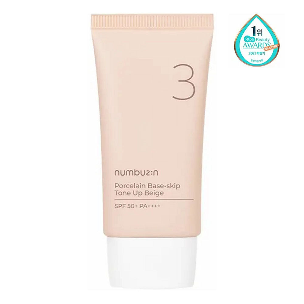 NUMBUZIN No.3 Porcelain Base-skip Tone Up Beige SPF50+ PA++++ - Peaches&Creme Shop Korean Skincare Malta