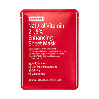 By Wishtrend Natural Vitamin 21.5% Enhancing Sheet Mask - Peaches&Creme Shop Korean Skincare Malta
