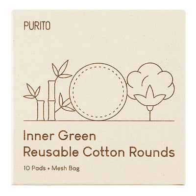 Purito Inner Green Reusable Cotton Rounds - Peaches&Creme Shop Korean Skincare Malta