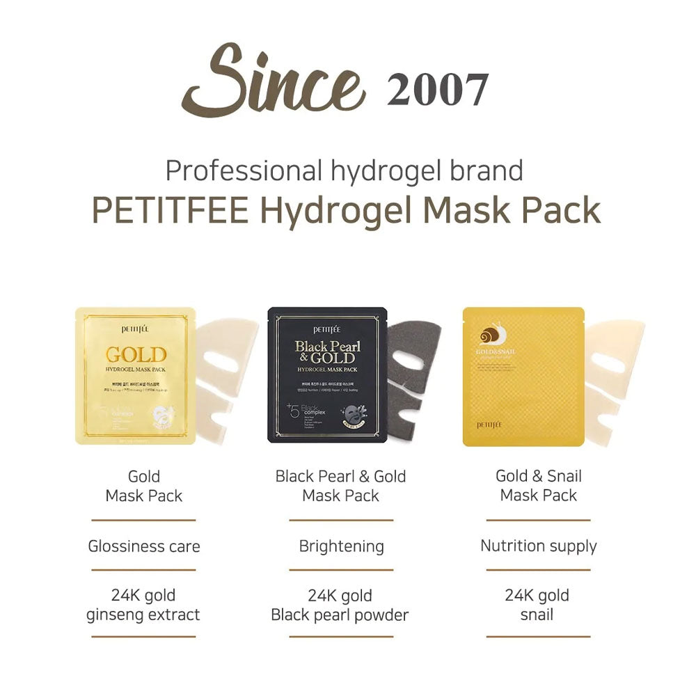 Petitfée Gold Hydrogel Mask Pack -Peaches&Creme Shop Korean Skincare Malta