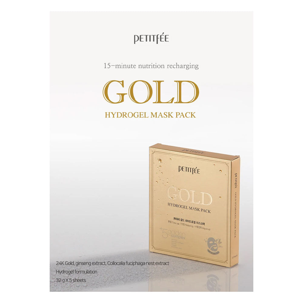 Petitfée Gold Hydrogel Mask Pack -Peaches&Creme Shop Korean Skincare Malta