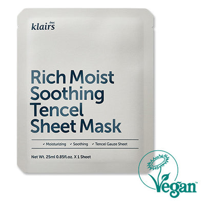 Klairs Rich Moist Soothing Tencel Sheet Mask - Peaches&Creme Shop Korean Skincare Malta