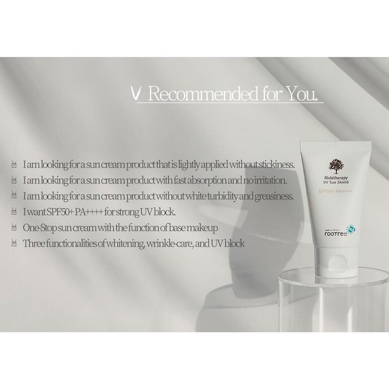 Rootree Mobitherapy UV Sun Shield SPF50+ PA++++ - Peaches&Creme Shop Korean Skincare Malta