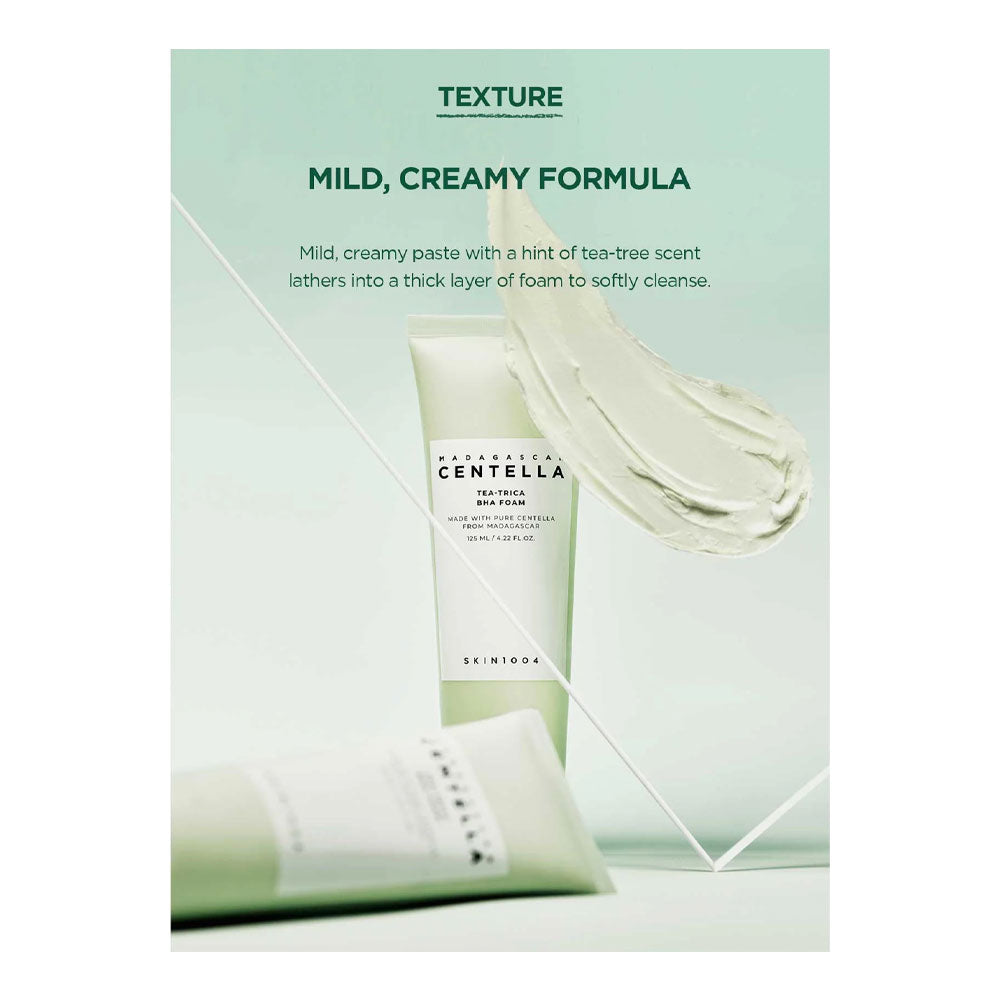 SKIN1004 Madagascar Centella Tea-Trica Relief BHA Foam - Peaches&Creme Shop Korean Skincare Malta
