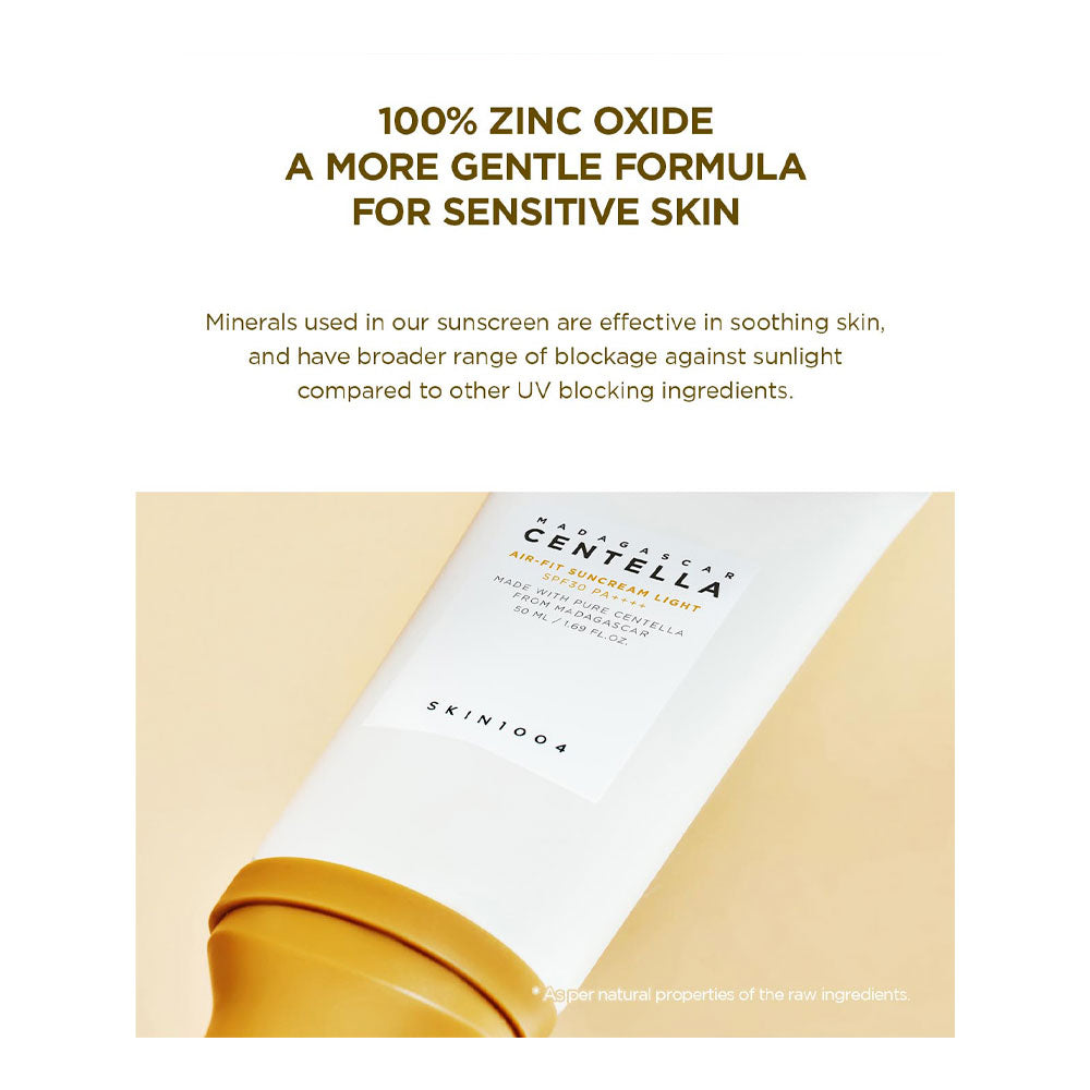 SKIN1004 Madagascar Centella Air-Fit Suncream Light SPF30 PA++++ - Peaches&Creme Shop Korean Skincare Malta