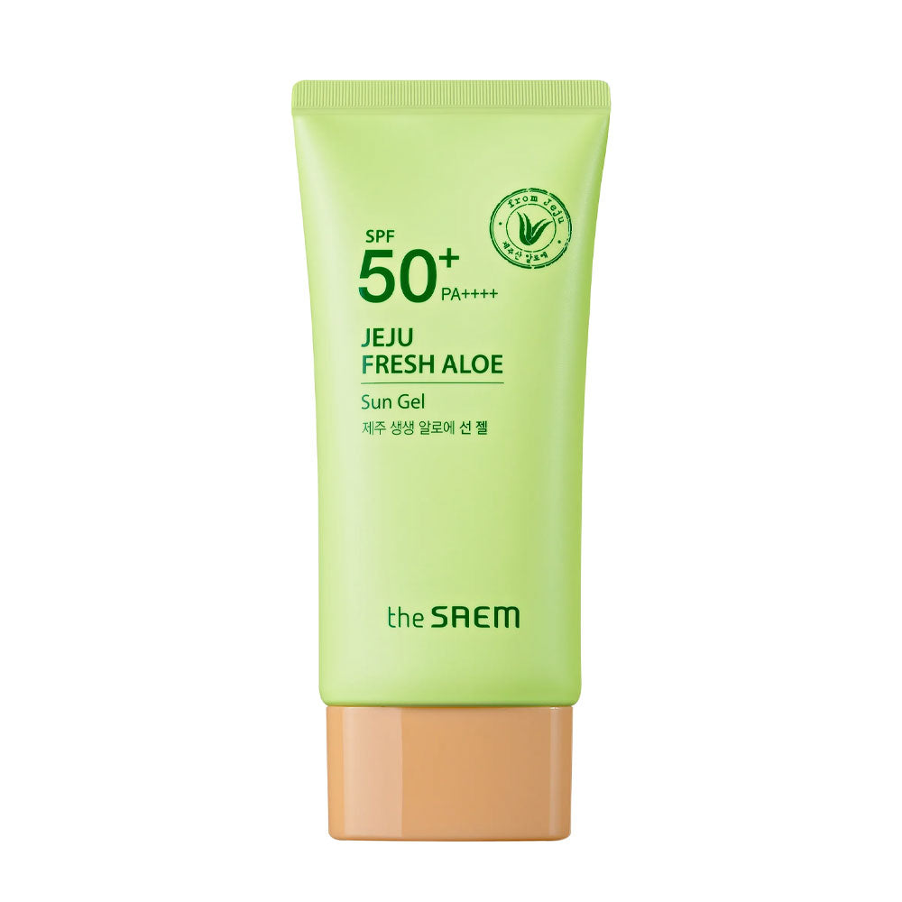 THE SAEM Jeju Fresh Aloe Sun Gel SPF50+ PA++++ - Peaches&Creme Shop Korean Skincare Malta