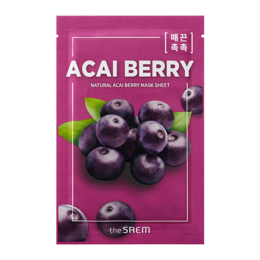 THE SAEM Natural Acai Berry Mask Sheet - Peaches&Creme Shop Korean Skincare Malta