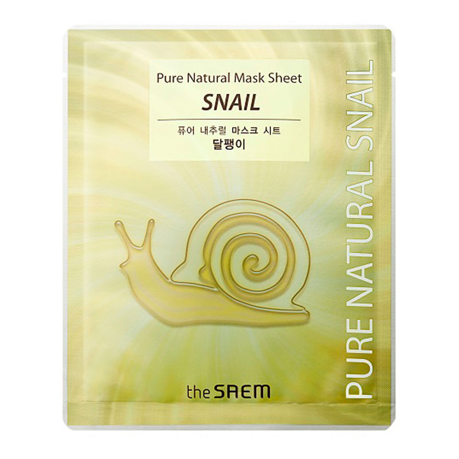 THE SAEM Pure Natural Mask Sheet [SNAIL] - Peaches&Creme Shop Korean Skincare Malta