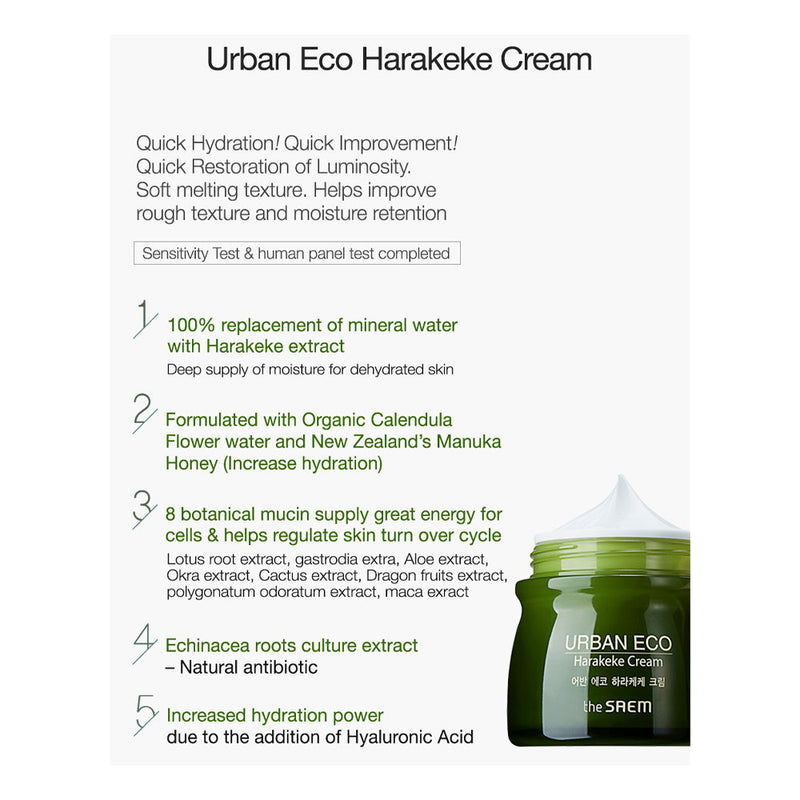 THE SAEM Urban Eco Harakeke Cream - Peaches&Creme Shop Korean Skincare Malta
