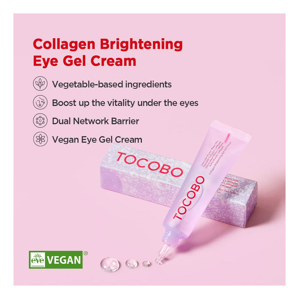 TOCOBO Collagen Brightening Eye Gel Cream - Peaches&Creme Shop Korean Skincare Malta