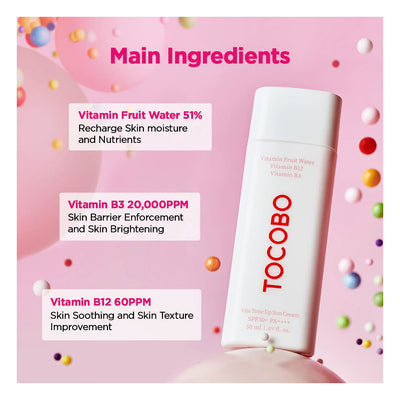 TOCOBO Vita Tone Up Sun Cream SPF50+ PA++++ - Peaches&Creme Korean Skincare Malta 