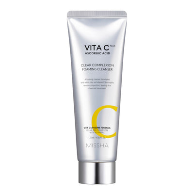 Missha Vita C Plus Clear Complexion Foaming Cleanser - Peaches&Creme Shop Korean Skincare Malta
